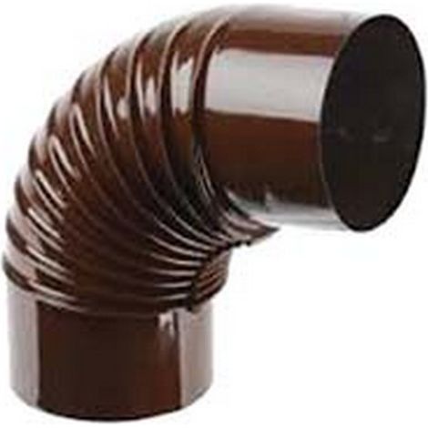 1PZ GOMITO 90 PORCELLANATO PER STUFE A LEGNA MARRONE "ALA SMALTO CLASSIC" - mm.100