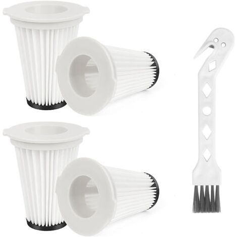 Pack of 4 TE-SV18 Li Vacuum Cleaner Filter Battery Replacement Parts for Einhell Cordless Handle Vacuum Cleaner Te-SV 18 Li Folding Filter Replacement Part 2347180 with 1 Brush (1/5)