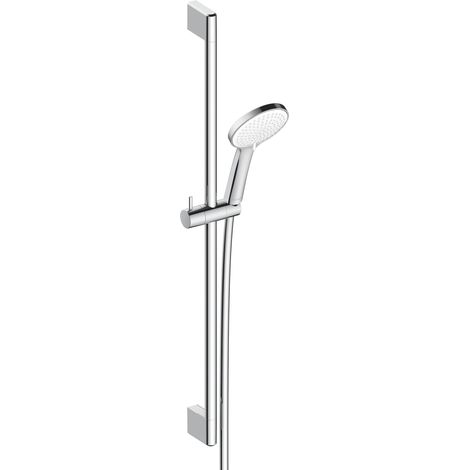 Set doccia Duravit Universal 700 mm, con 3 tipi di getto (Rain, Intense Rain, Soft Rain), doccetta regolabile in altezza e flessibile doccia con protezione antitorsione, Cromo/Bianco (1/2)