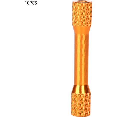 Jeu de 10 colonnes entretoises M3x35mm en aluminium anodisé orange, taraudage interne pour drone, espaceurs filetés légers, kit de montage robuste. (1/5)