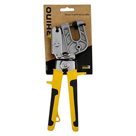 RHINO - Pinza a crimpare, pinza per binario in cartongesso - Consente di crimpare i montanti e le guide in cartongesso - Speciale piastra - Alta qualità - Manico ergonomico - 5 anni di garanzia (1/4)