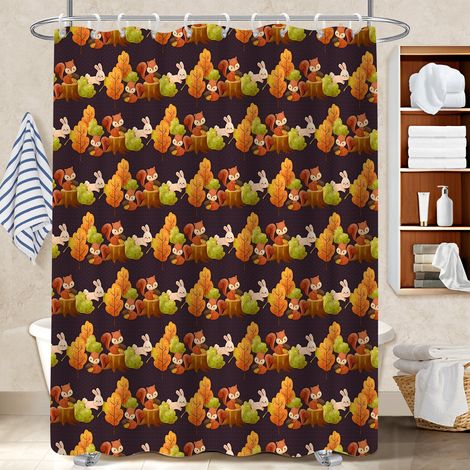 Rideau de bain imprimé polyester 180x180 avec 12 œillets bâche polyester douche pour avec accessoires assortis (1/5)