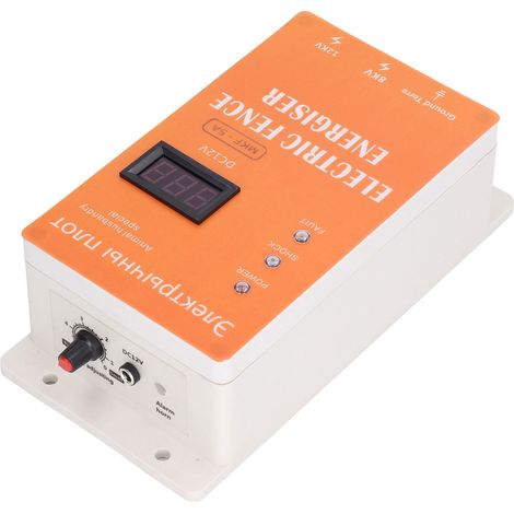Électrificateur de clôture solaire standard 5 km, sortie 8 kV/12 kV, pour l'élevage, pour la protection contre les animaux sauvages, prise 100-240 V US (1/5)