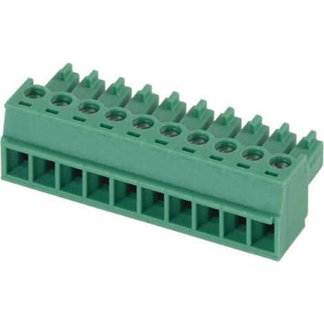 Connecteur bornier au chariot pas de 3,81 Femelle 10 Voies Vert