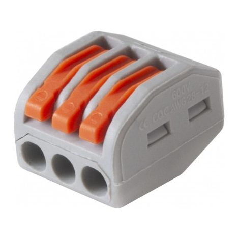 Borne de raccordement S222 - 3 entrées - flexible 0.08-4 mm2 - rigide 0.08-2.5 mm2