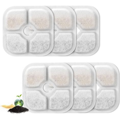 Lot de 6 filtres de Rechange pour Fontaine à Eau Pixi Filtre avec résine activée au Carbone Trois Couches système de Filtration pour Fontaine à Eau et Chat (1/5)