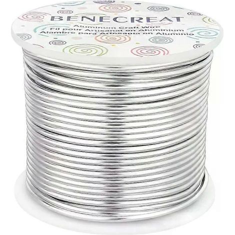 12 Gauge 100FT Silberner Aluminiumdraht, eloxiert, Schmuckdraht, Perlenherstellung, biegsamer Metalldraht für Schmuckherstellung und Modellierung (1/4)