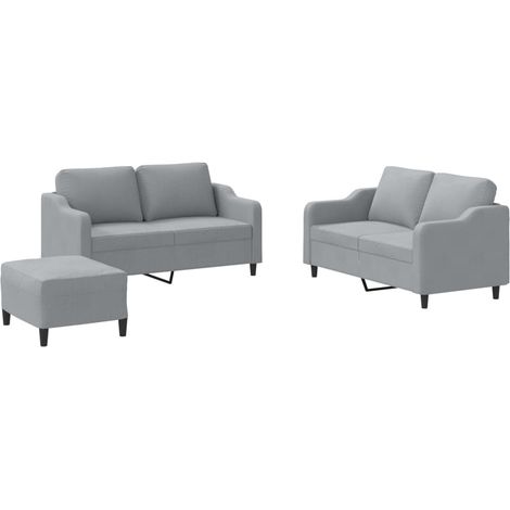 Maison Exclusive - Set di Divani 3 pz con Cuscini Grigio Chiaro in Tessuto