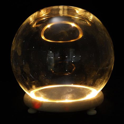 Cloche en Verre Lumineux Socle en Bois pour Décoration Intérieure, Affichage D'objets Décoratifs, pour Créer Une Ambiance Romantique
