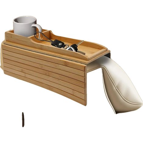 Vassoio da divano, in bambù, dimensioni 41,5 x 34 cm, peso netto 1 kg, stile moderno, non richiede montaggio. (1/5)
