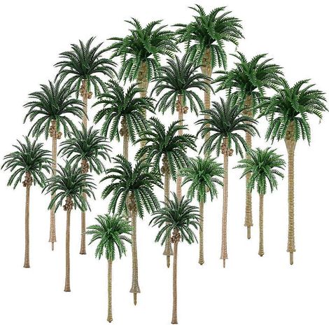 ensemble de palmiers artificiels pour décoration de bureau, maison, jardin et aménagement paysager-16X6CM (1/3)