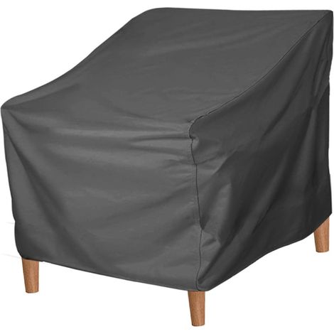 Oxford Cloth Patio Chair Cover, Water-Resistant Silver Coating, 31.5x33.5x36 Inches, Outdoor Furniture Cover with Adjustable Straps for Garden and Lawn (1/5)