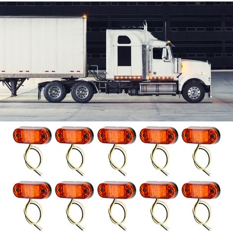 10 Stück 2-LED-Seitenmarkierungsleuchten für PKW, LKW und Anhänger, 10-30 V, Gelb (1/5)