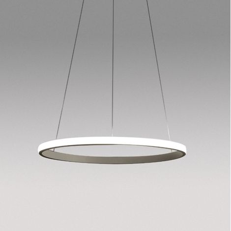 IOLE S/1 - LAMPADARIO A SOSPENSIONE TITANIO LED 3000K 1400LM 28W DIMMERABILE (1/5)