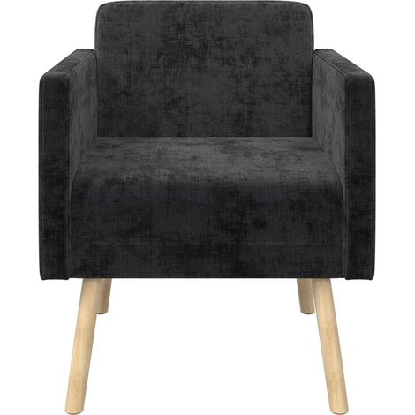 vidaXL Sillón decorativo Negro Tejido de chenilla (1/2)