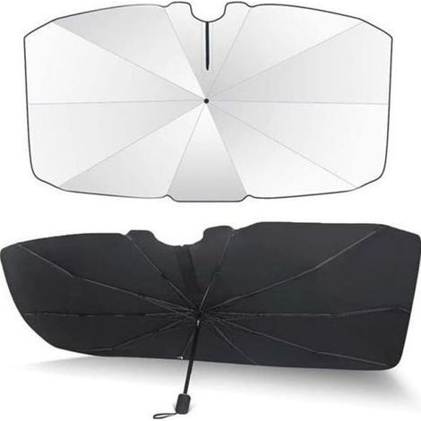 pair Pare-soleil de pare-brise - PRUMYA - 57 x 31 pouces - Rotation 360° - Pliable - Protection UV