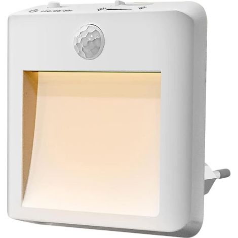 Blanc,Lumière, lumière de nuit automatique,Les feux de nuit automatiques se branchent sur le mur Supplies d'éclairage ménage (1/5)