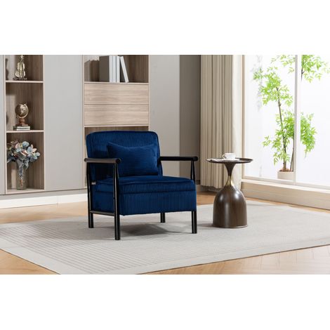 Fauteuil, en bois, rembourré, pour chambre, parfait pour salon, chambre et véranda, soutien lombaire, assise confortable
