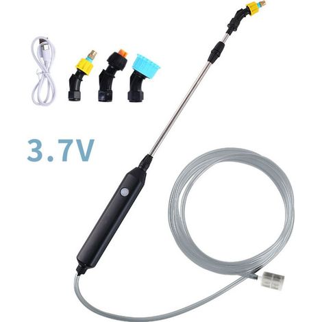Pulvérisateur d'eau de jardin à piles, pulvérisateur électrique portable, pulvérisateur de pelouse avec tige télescopique, 3 buses, tuyau de 2 m pour arrosage des plantes, lavage de voiture, nettoyage (1/4)