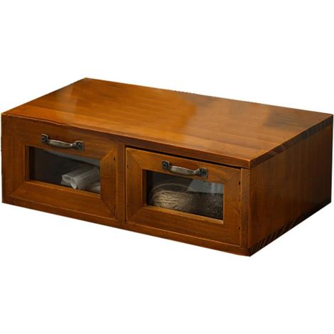 Boîte de Rangement Rangement Classifié pour Écran D'ordinateur Vintage en Bois et Fer Support Surélevé pour Bureau pour Travailleurs de Bureau et Amateurs de Maquillage (1/5)