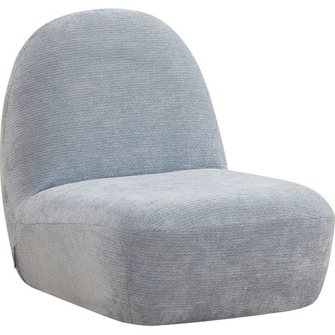 Poltroncina per bambini in tessuto ciniglia azzurro - MALDANO (1/4)