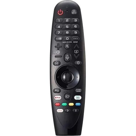 Télécommande LG Magic Remote AKB75855501 compatible, commande vocale Bluetooth, design ergonomique, noire, fonctionne avec 2 piles AAA
