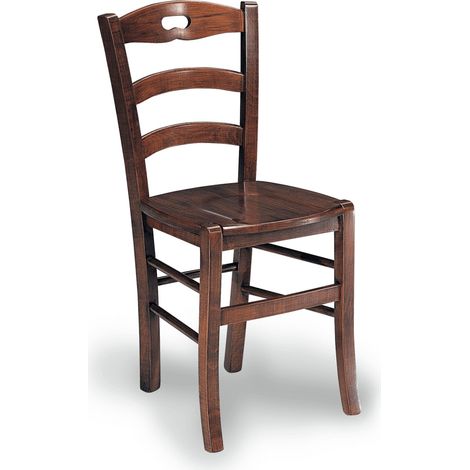 Sedia Loris in legno massello noce cm 39x36x87h