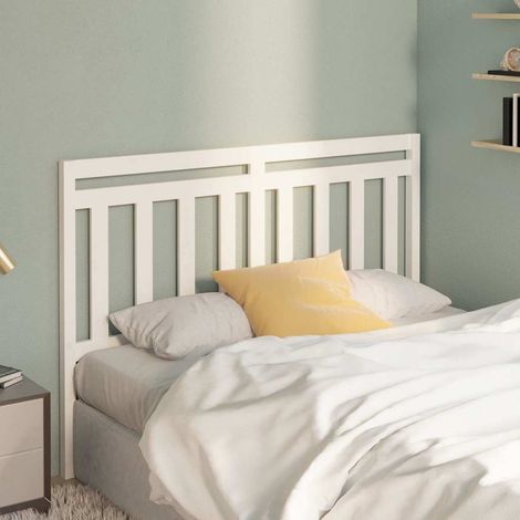 vidaXL Cabecero de cama madera maciza de pino blanco 166x4x100 cm (1/5)