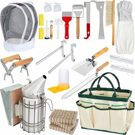 Kit di avviamento per apicoltura, 26 pezzi di forniture per apicoltura, set completo di tutti gli strumenti per apicoltura (1/5)