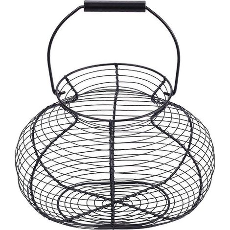 Panier à œufs en fil de fer, panier à fruits robuste en fil de fer pour la cuisine de ferme pendant les fêtes (1/4)