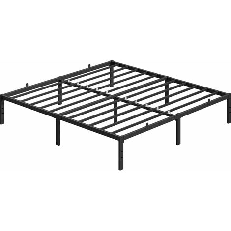 Vasagle – Lit double 180 x 200 avec rangement sous le sommier – Cadre métallique noir – Montage facile – Style moderne (1/5)