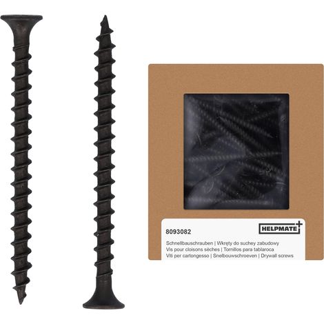 Vis placo à fixation rapide – 3,9x55 mm – Phosphatée PH2 – 150 pièces – à filetage grossier Bois – Vis a placo pour cloisons sèches et Tête en trompette – Profilés en U (1/5)