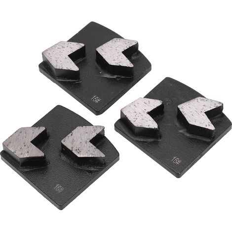 Lot de 3 blocs diamant à rectifier, queue d'aronde, dents fléchées, noir, disque de polissage béton et ciment (1/5)