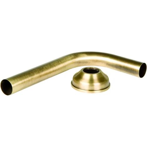 TUBO CURVO 90  ° PER WC CON ROSONE COLORATO  EE ¸30X150X250 BRONZATO   PORTA & BINI RUBINETTERIE SNC