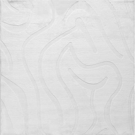 Tappeto da salotto jacquard, 160 x 160 cm a pelo corto bianco sporco Salvori (1/5)