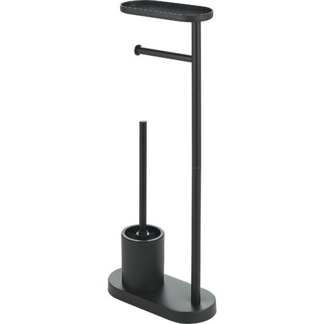 GEDY 30321400000 ELIOS Columna de pie con portarrollos, escobillero y repisa negro mate - ref: 30321400000 (1/2)