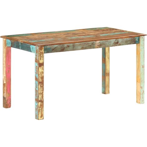 vidaXL Mesa de comedor de madera maciza reciclada 140x70x76 cm (1/5)