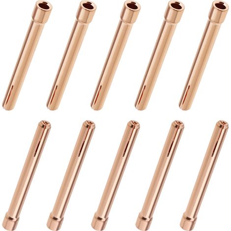 10pcs 10N23 1/16'' 1.6mm Embouts de Pince d'électrode Tungstène pour WP17 WP18 WP26 Série TIG en Cuivre Rouge Torche de Soudage Accessoires (1/5)