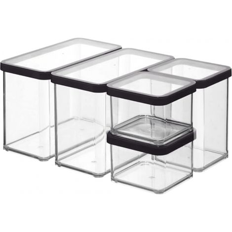 Rotho Premium Vorratsdosen-Set LOFT 5 tlg. transparent, Frischhaltedosen (1/3)