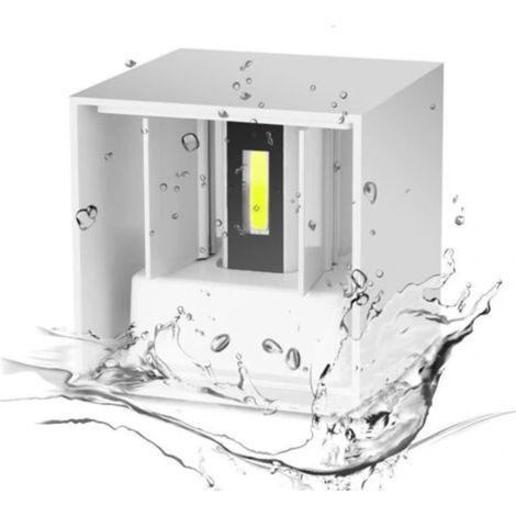 Applique murale LED blanche cubique 5 W 750 lumens, éclairage orientable vers le haut et vers le bas, IP65 (1/3)