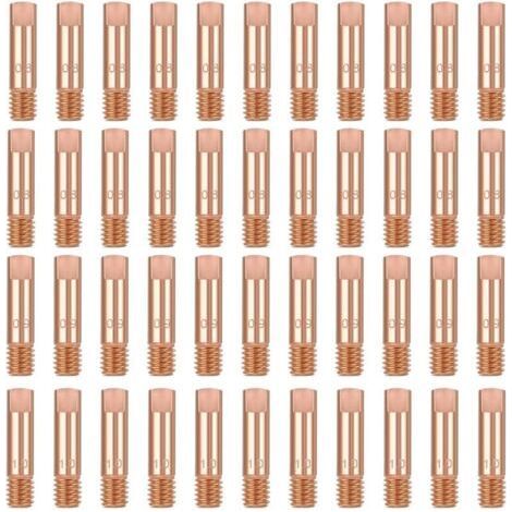 40 Pieces Copper Contact Tips Welding Nozzle Contact Tube 0.8mm 0.9mm 1.0mm Welding Torch Consumables for 15AK MIG (1/5)