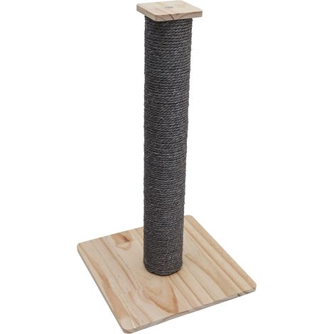 62cm Sisal Kratzsäule für Katzen mit Bambus Bodenplatte - Kratzbaum Klein Stabil (1/5)