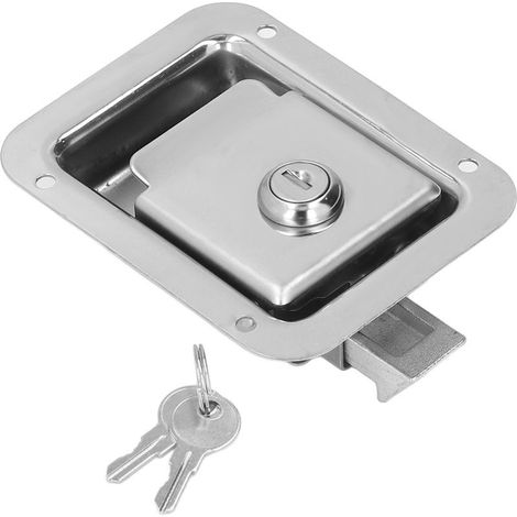Verrou de porte de caravane encastré en acier inoxydable avec poignée à palette, pour armoire à outils ou boîte électrique (1/5)