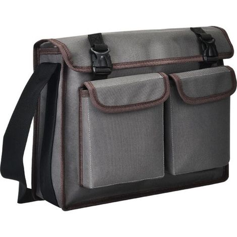 Vertical Pockets Oxford Cloth Storage Tool Bag with Adjustable Shoulder Strap (Gray)
