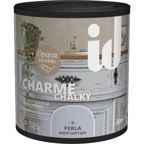 pittura polverosa opaca per restauro mobili "charme" perla 500 ml (1/2)