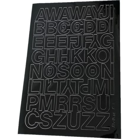 Letras autoadhesivas de lámina de 2,5 cm, color negro.