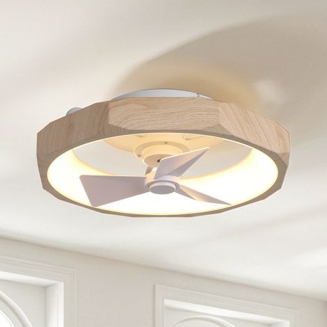 Parrot Uncle 50 cm LED-Deckenventilator mit Beleuchtung, leiser Betrieb, dimmbar, Umkehrfunktion, 3 Farbtemperaturen, 6 Geschwindigkeiten, Fernbedienung, Holzoptik