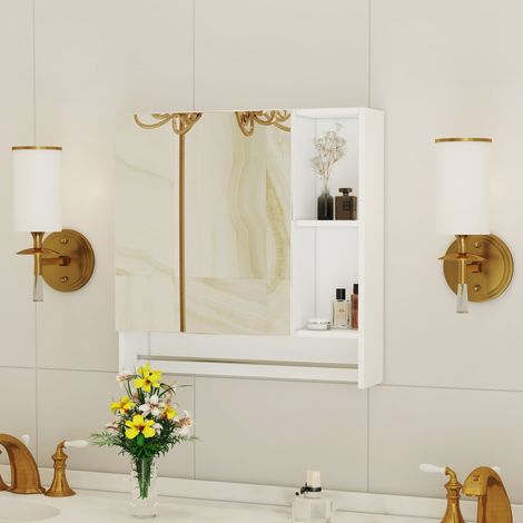 Mueble baño con espejo y estantes 69x63x12,5 cm OKMYHOME (1/5)