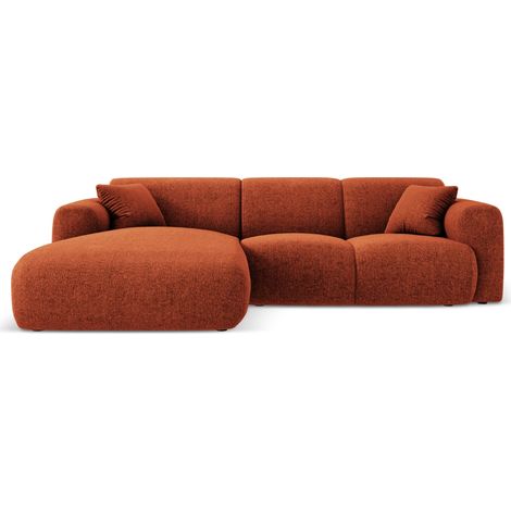 Canapé d'angle gauche 4 places en chenille terracotta (1/5)