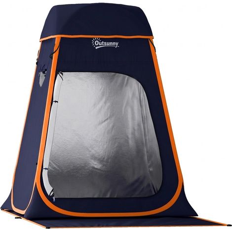 Tente de douche portable instantanée à déploiement rapide avec sac de transport étanche bleu foncé idéal pour salon, chambre à coucher ou bureau facile à assembler avec instructions incluses